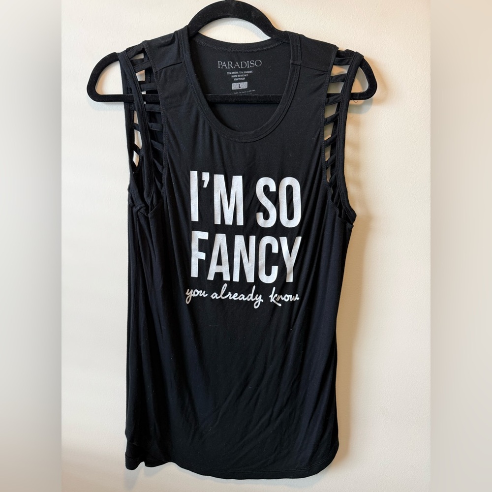 Black Sleeveless Cut Out Women's Top